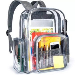 Custom Stylish Holographic School Bag Outdoor Waterproof Clear Transparent Pvc Backpack Design