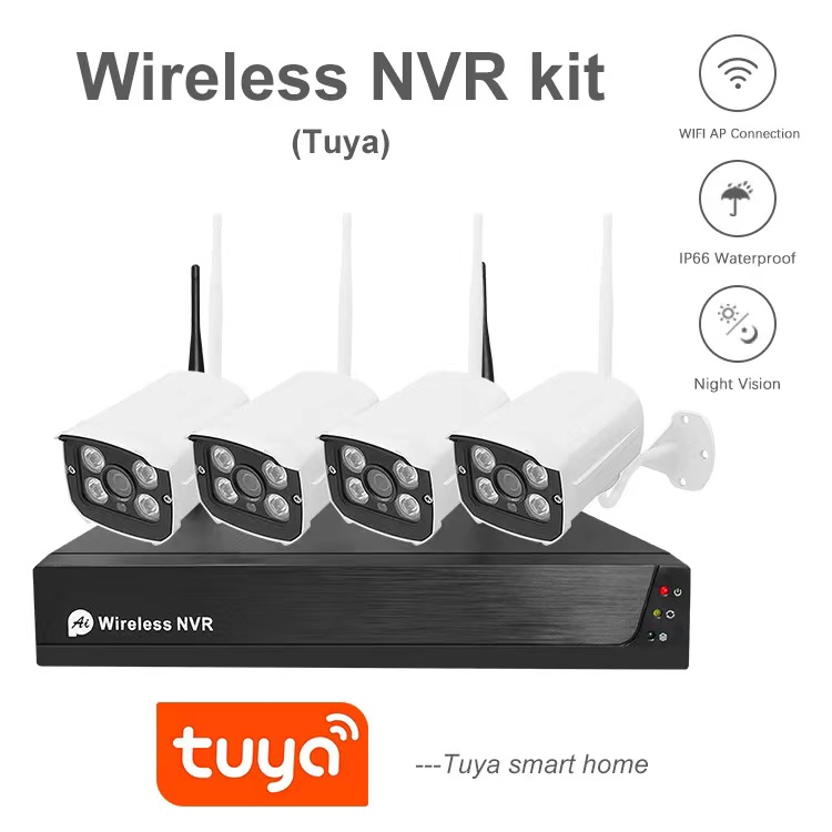 Tuya APP HD Wireless 2MP 5MP NVR Kits Outdoor Security IP Camera 5MP Face Detection Motion Alarm Video Surveillance CCTV System