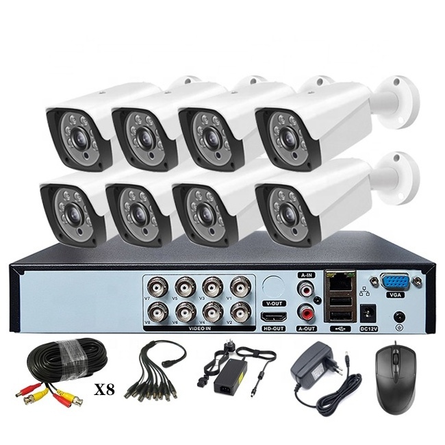 CCTV Camera System 8 channel Full HD TVI AHD 1080P 2Megapixel DVR Kit with 8cameras Outdoor Security Night Vision Full HD Set