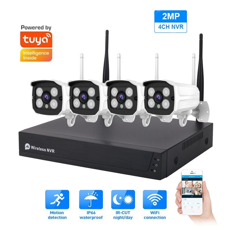 Tuya APP HD Wireless 2MP 5MP NVR Kits Outdoor Security IP Camera 5MP Face Detection Motion Alarm Video Surveillance CCTV System