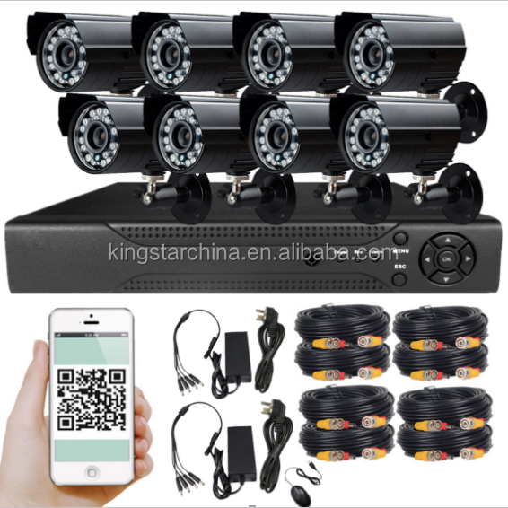 CCTV Camera System 8 channel Full HD TVI AHD 1080P 2Megapixel DVR Kit with 8cameras Outdoor Security Night Vision Full HD Set