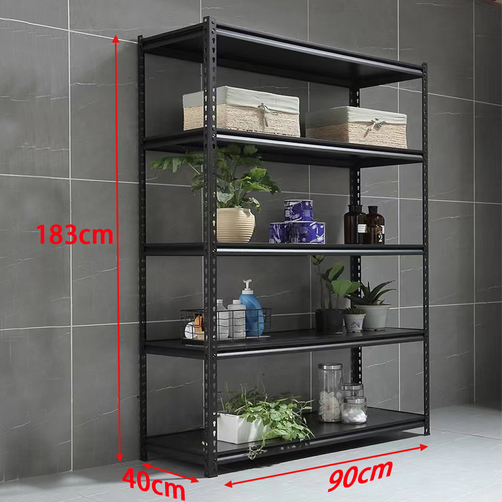 Light duty galvanized 5 Tier boltless rivet shelving rack metal shelves metal steel garage storage rack for home use