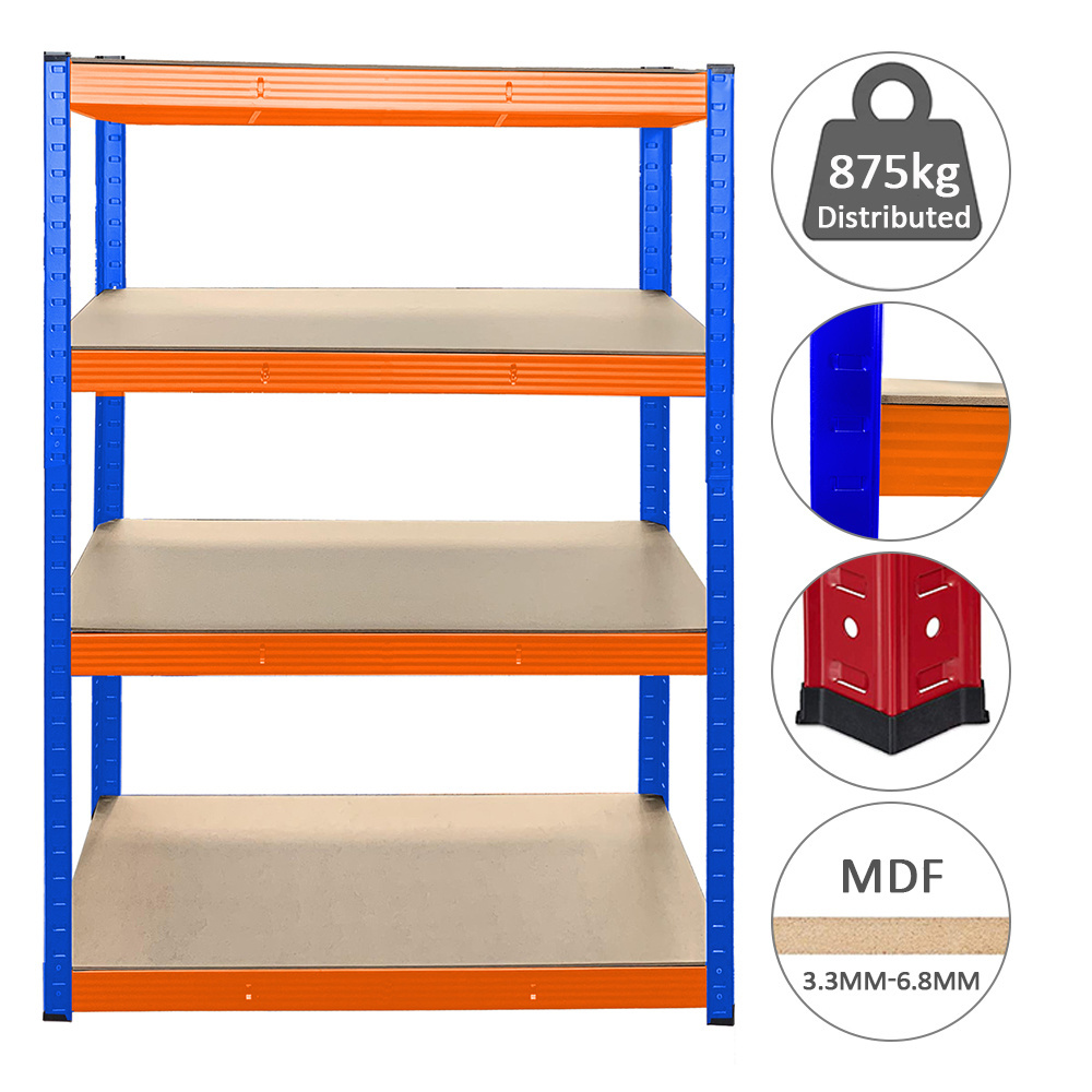 5 Tier Adjustable  Metal Storage Shelving Unit Heavy Duty Boltless Rack Shelving Load 1400KG 180x90x45CM