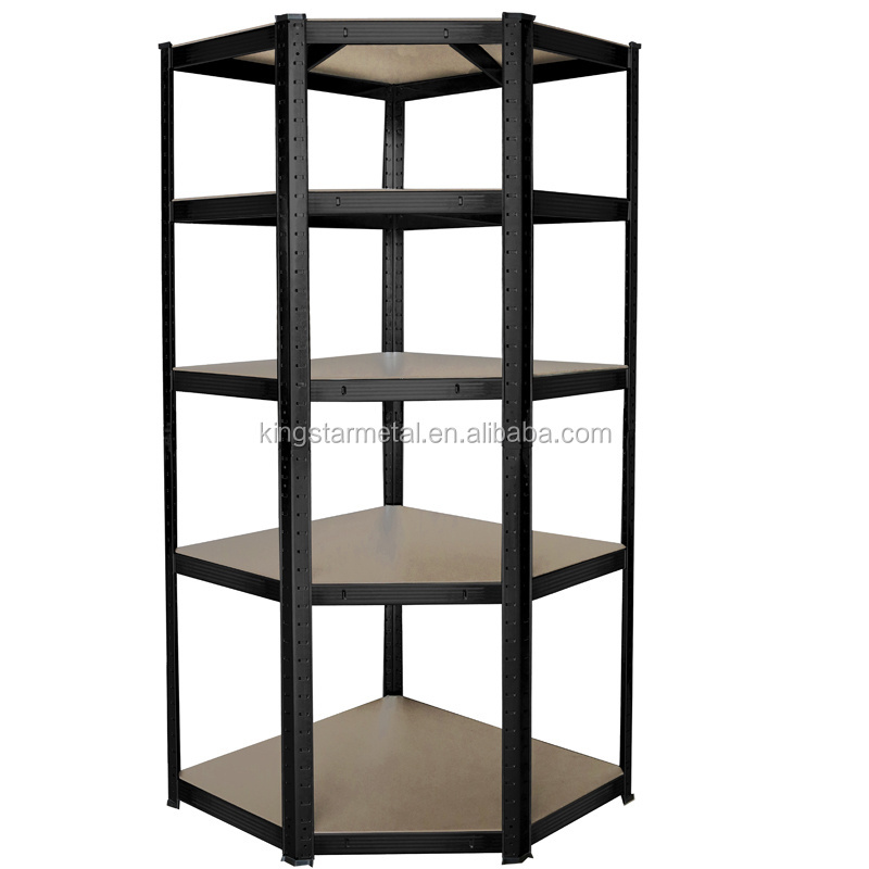 High quality 5 Tiers Heavy Duty Slotted Boltless Rivet Warehouse Shelving