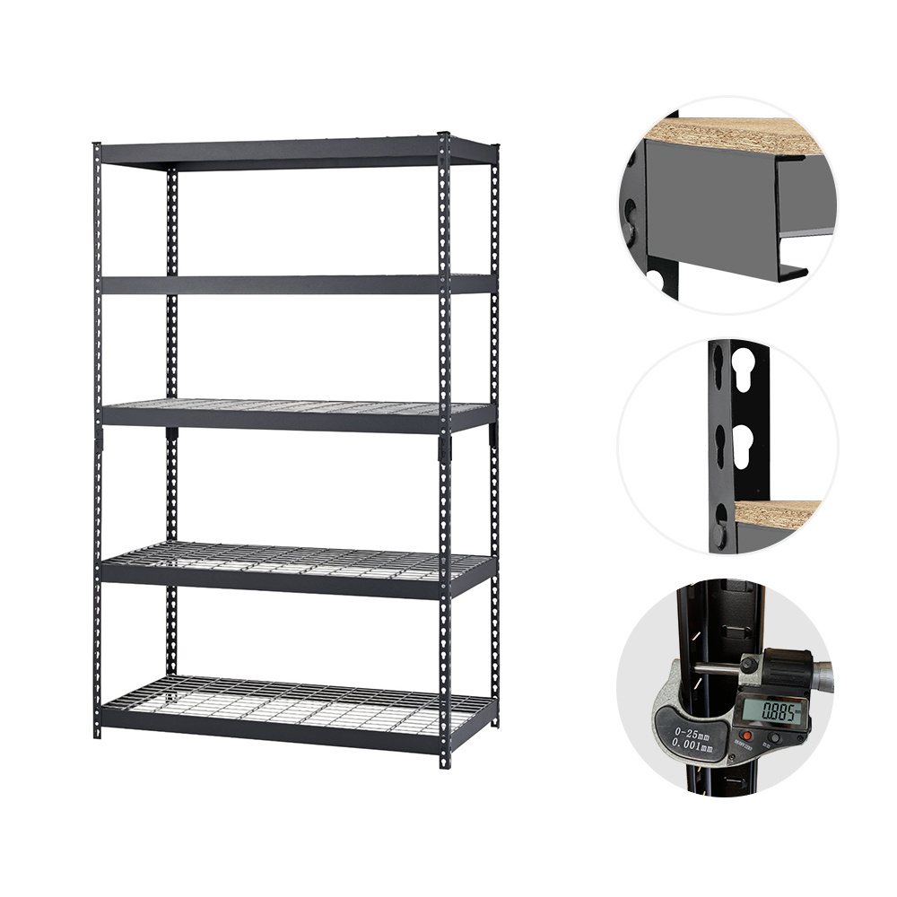 1.8M Metal Shelving Unit 5 Tier Industrial Heavy Duty Racking Garage 90Cm Wide Rack Storage Shelving