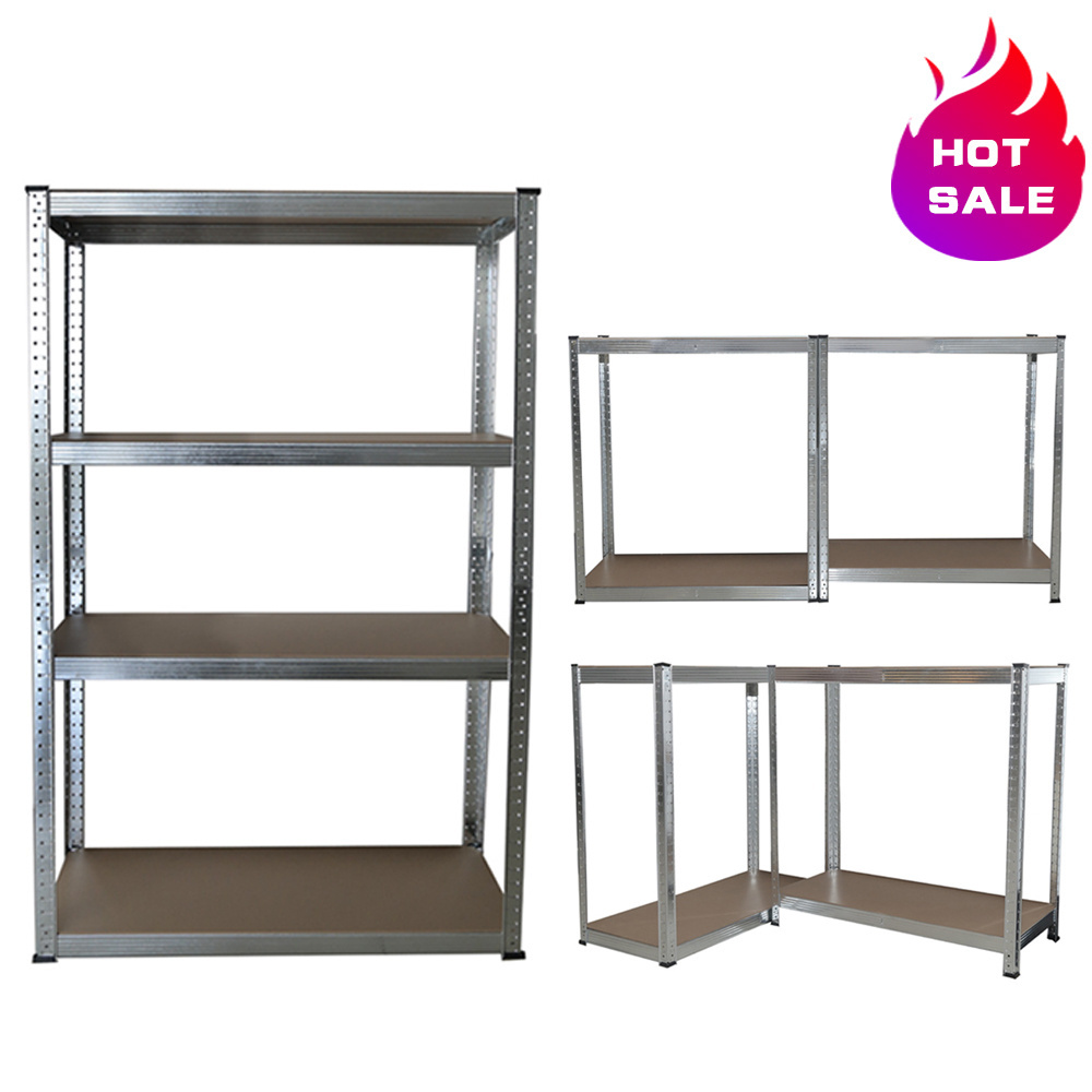 European Style Easy Install Adjustable 4 Level Boltless Metal Storage Racks Regal Schwer Shelving For Wearhouse