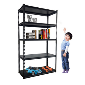 Quality Assurance Heavy Duty Black Coated Metal Boltless Storage Shelving Unit