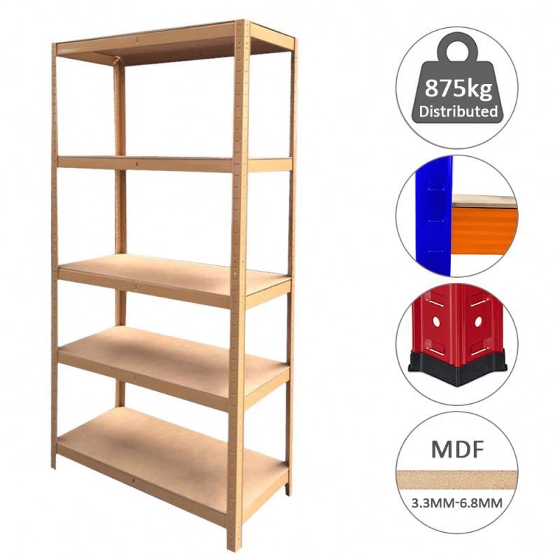 5 Tier Adjustable  Metal Storage Shelving Unit Heavy Duty Boltless Rack Shelving Load 1400KG 180x90x45CM