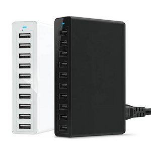 5V 12A Smartphone Hub Charger Station Charging Head 10 Port 60W High-power Mobile Cell Phone Usb Multi Port Charger