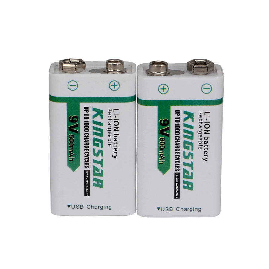 Prismatic 9v lithium ion battery 500 mAh usb battery 9V rechargeable battery