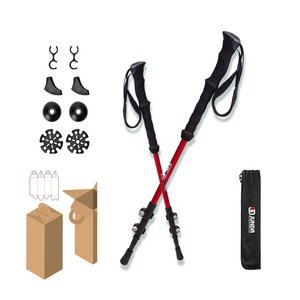 High Quality Adjustable Trekking Pole Auti shock climbing stick quick lock Walking Stick