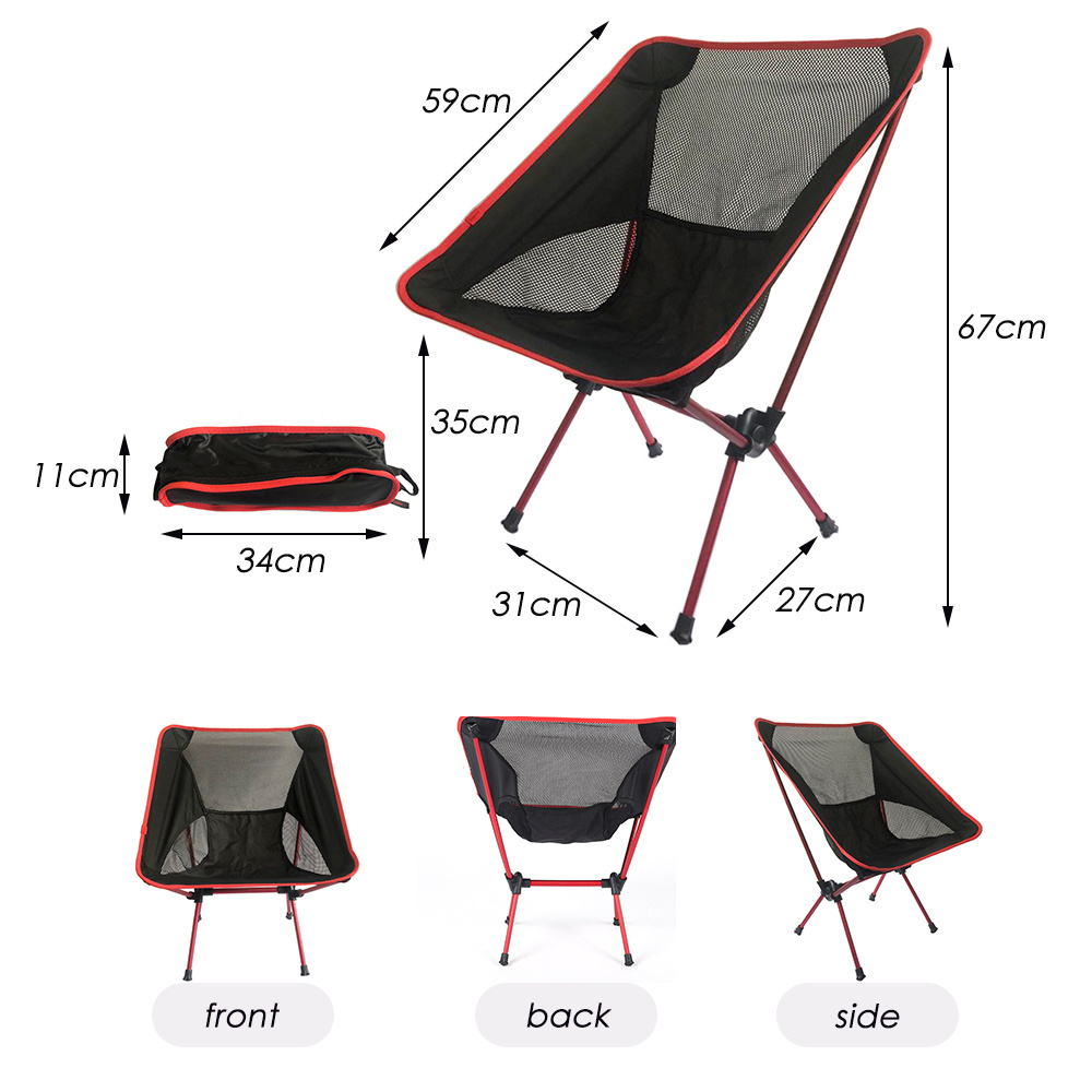 Portable Lightweight Aluminum alloy Picnic fishing Compact Folding Camping foldable Backpacking moon Chair Manufacturers