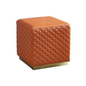 2023 New type Modern Benches Chair Orange Cube Stool Small Design Living Room High-density Sponge Filling Chairs In Shoes Stool