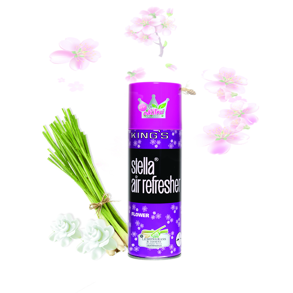 The First Pioneer of Thailand Air Freshener KING'S STELLA CLASSIC Thai Herb Scent Lemongrass&Jasmine Smell 450 ml.