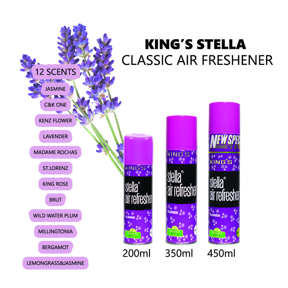 The First Pioneer of Thailand Air Freshener KING'S STELLA CLASSIC Thai Herb Scent Lemongrass&Jasmine Smell 450 ml.