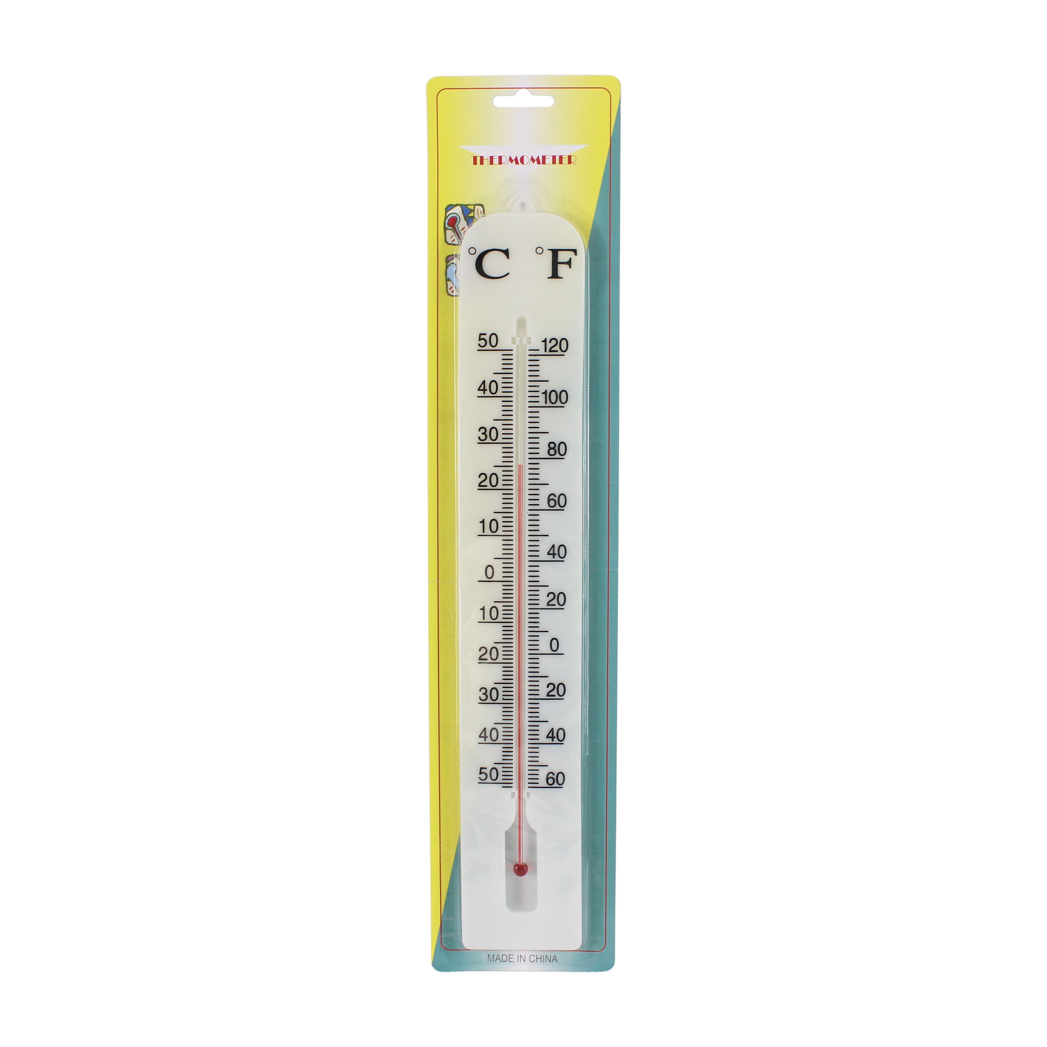 Plastic case wall thermometer indoor glass thermometer