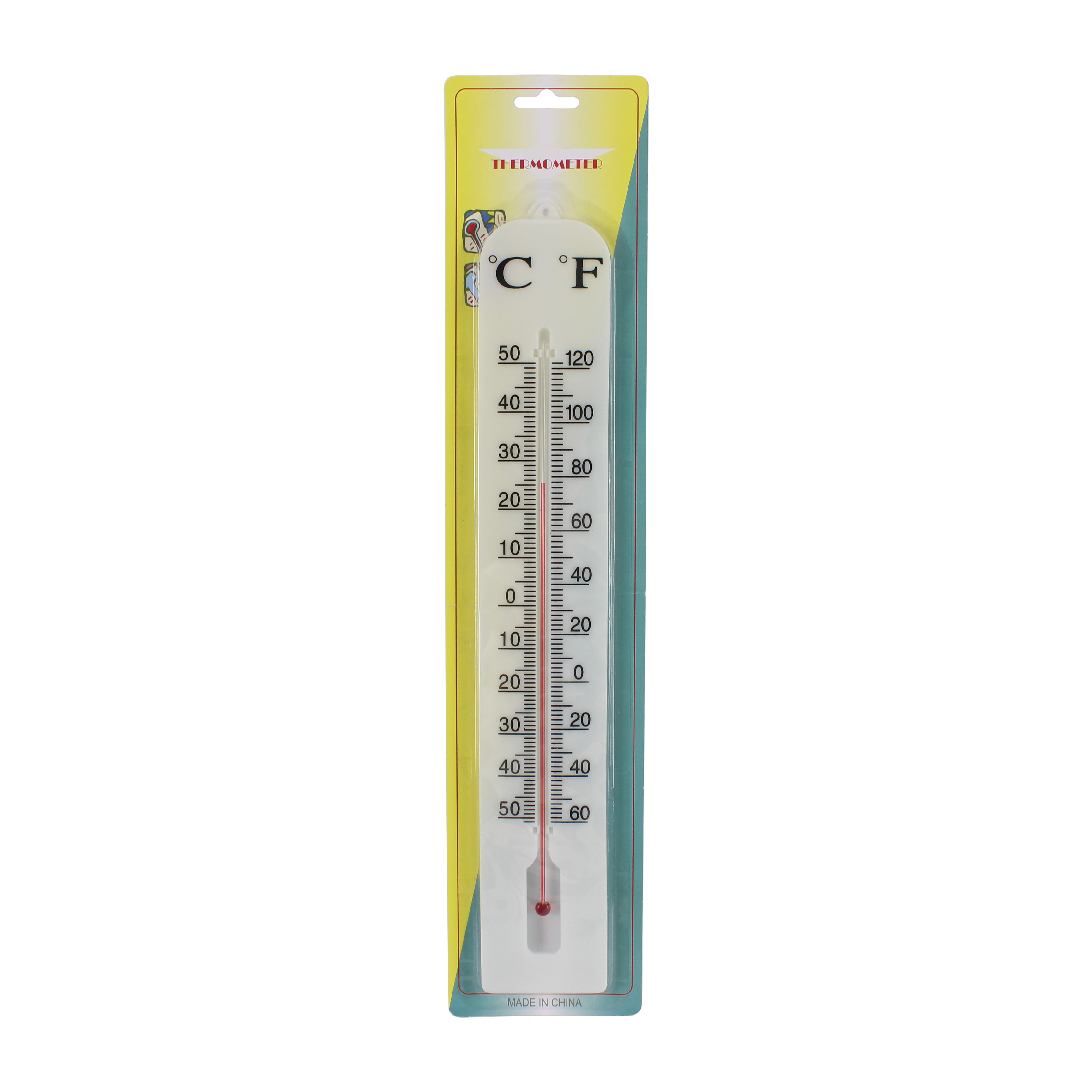 Plastic case wall thermometer indoor glass thermometer