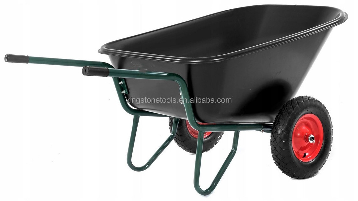 200L Large Poly tray Double Wheel Garden plastic tray wheelbarrow WB9800