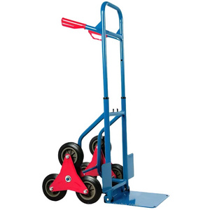 Heavy-Duty Foldable Hand Truck Stair Climber Hand Truck and Dolly Trolley Cart with Telescoping Handle and Six Wheels