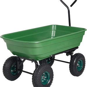 Four-Wheeler Color Tray Garden Wheelbarrow Tipper Cart  heavy duty tool cart TC2145