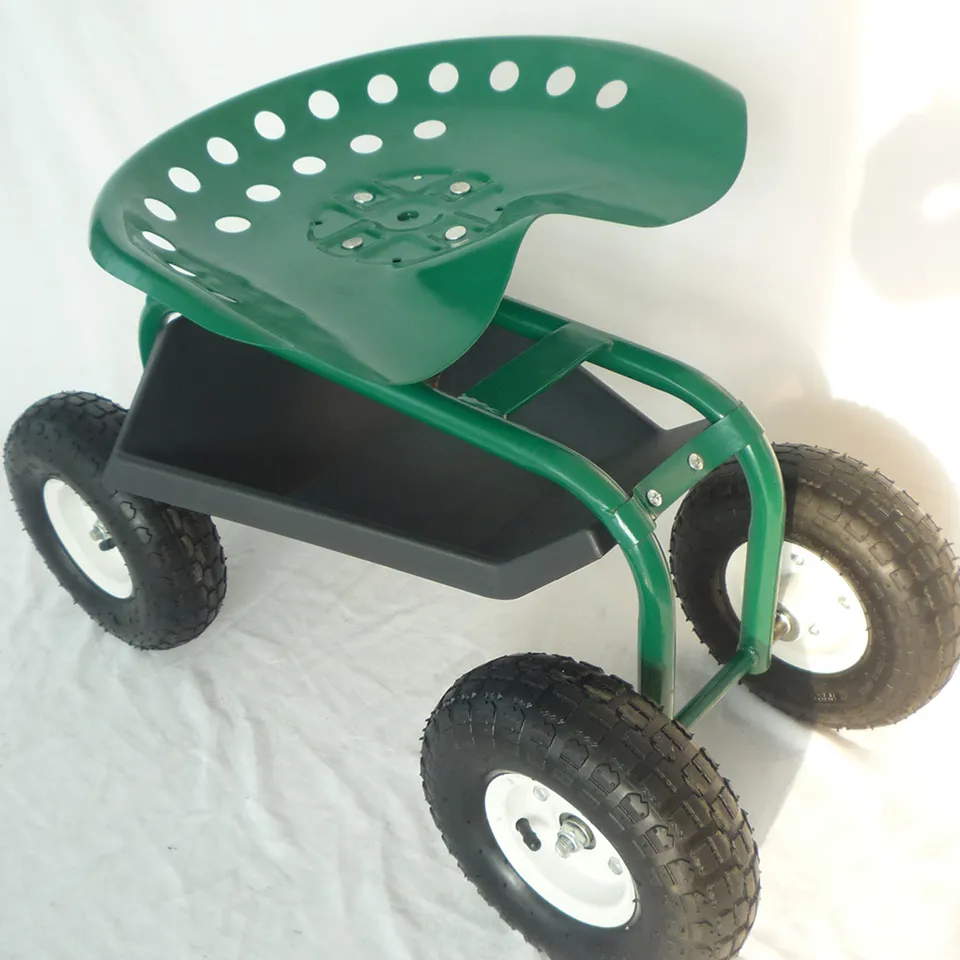 Cheap price rolling garden cart with work seat