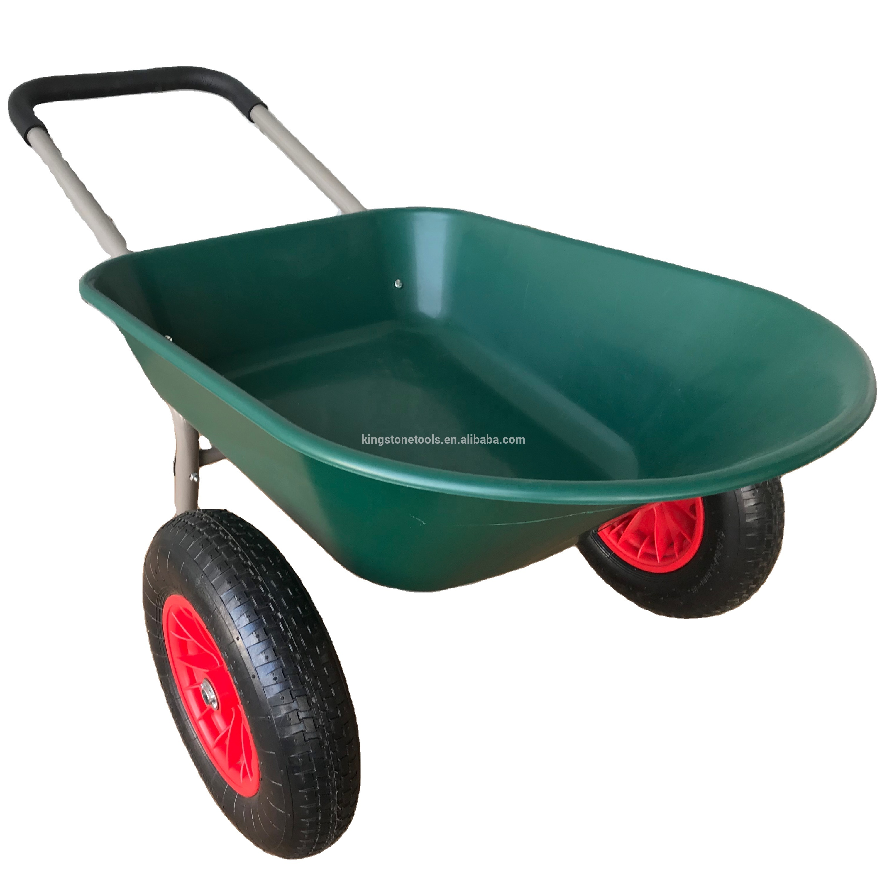 Two Wheel Poly Plastic Tray Garden Yard Wheelbarrow