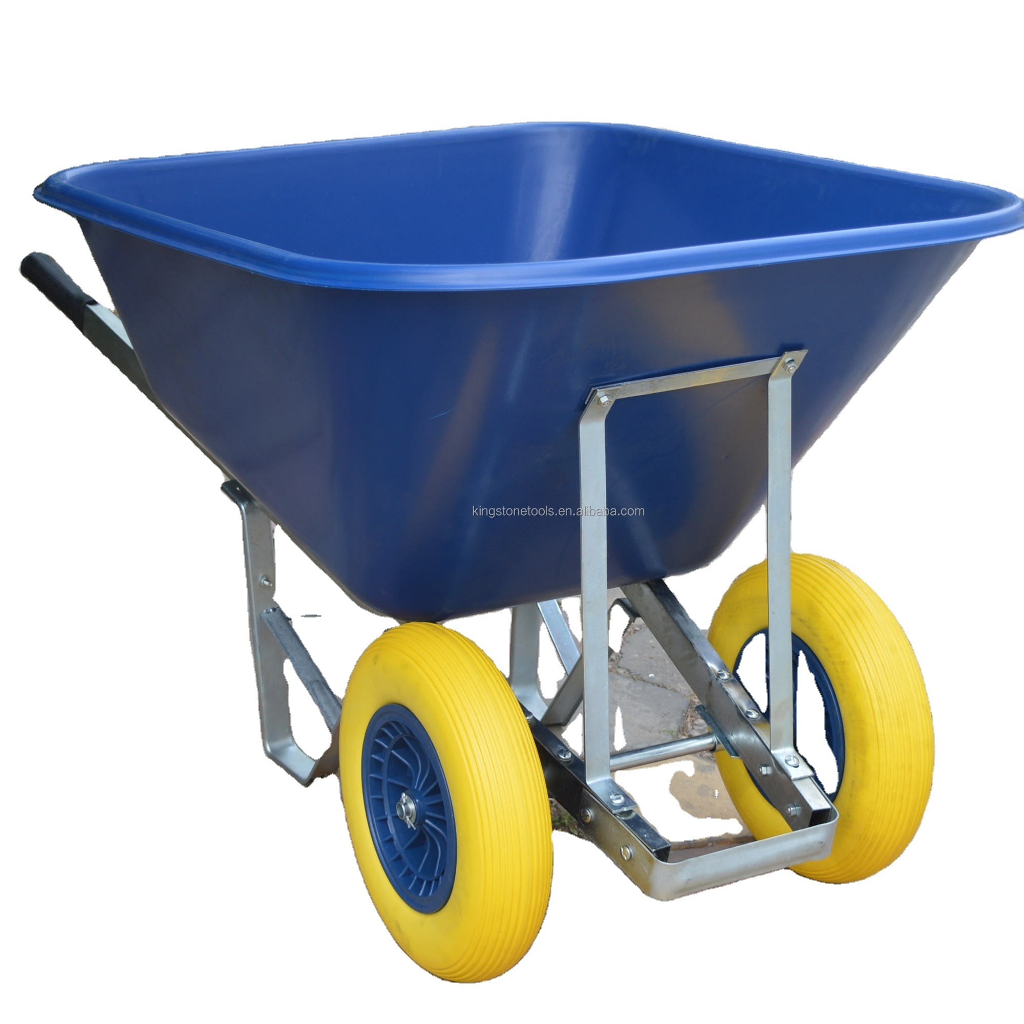 Heavy Duty 150L Dual Wheel Large Poly Tray GARDEN Wheelbarrow WB9600