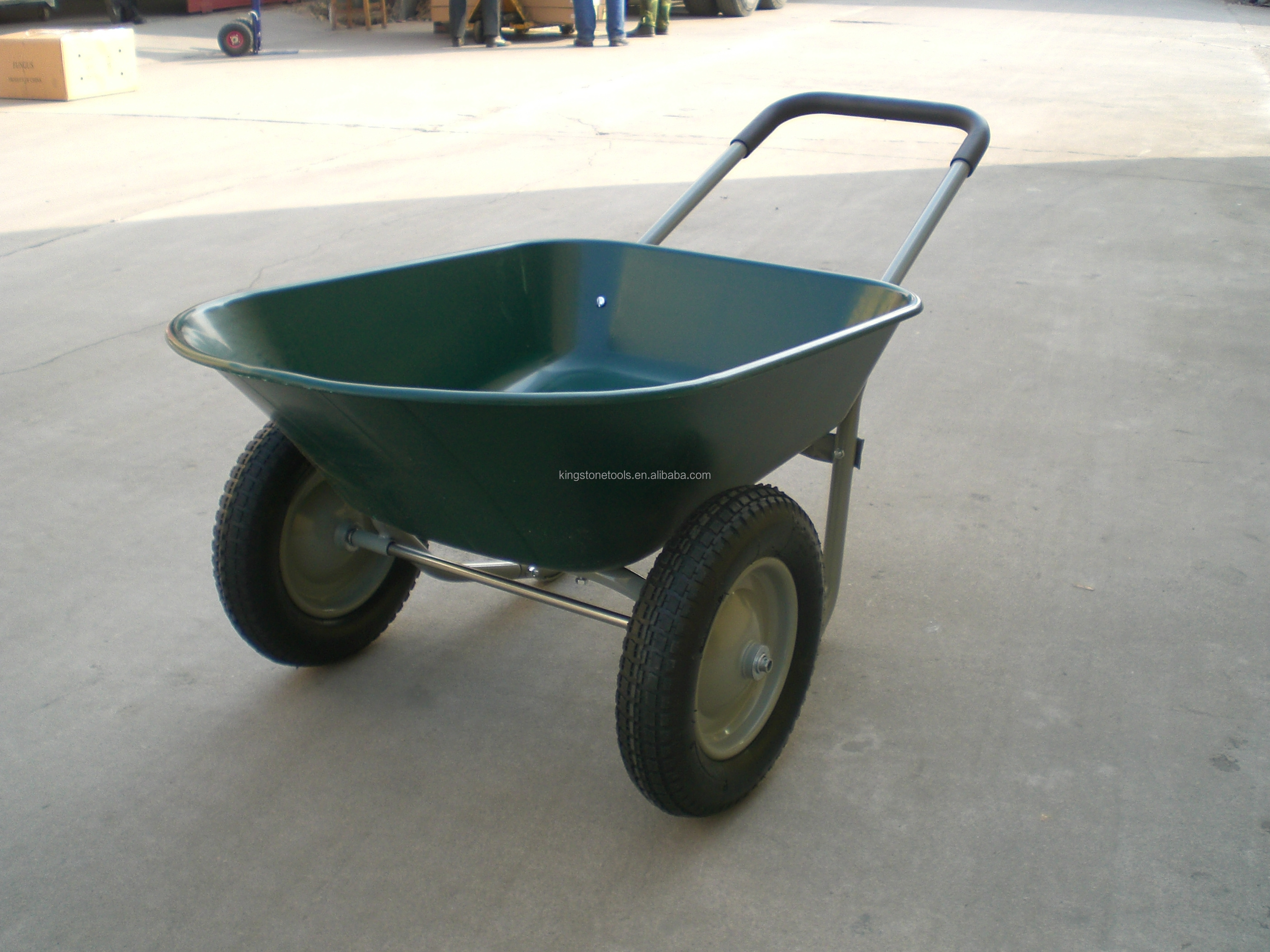 Two Wheel Poly Plastic Tray Garden Yard Wheelbarrow