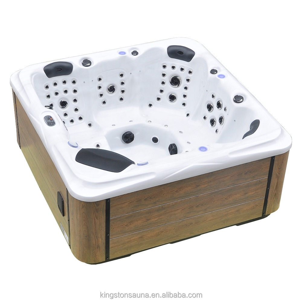 Custom 6 Person Acrylic Bathtub / Whirloopool LED on the bottom outdoor Massage hot tub Spa (KTG-JCS-08)