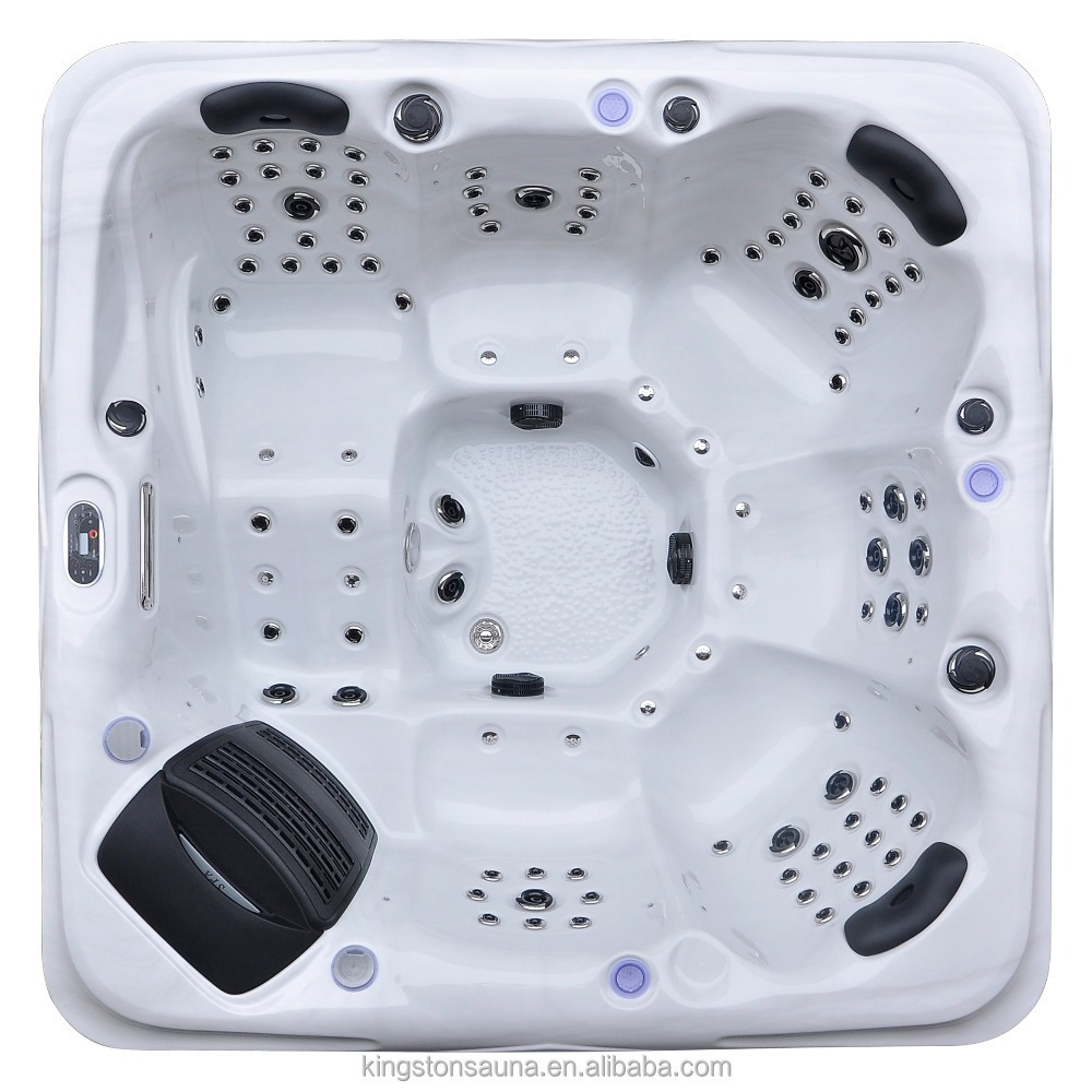 Custom 6 Person Acrylic Bathtub / Whirloopool LED on the bottom outdoor Massage hot tub Spa (KTG-JCS-08)