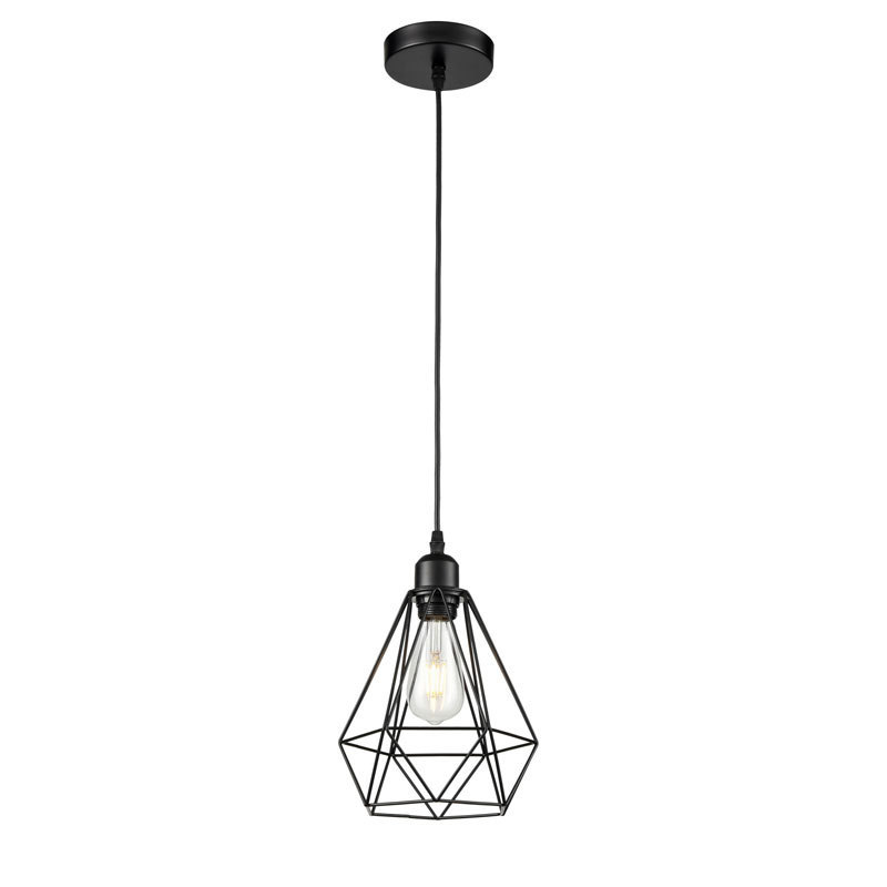 Rustic retro loft pyramid hemp rope ceiling lamp E27 industrial vintage cage pendant light