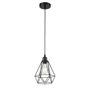 Rustic retro loft pyramid hemp rope ceiling lamp E27 industrial vintage cage pendant light