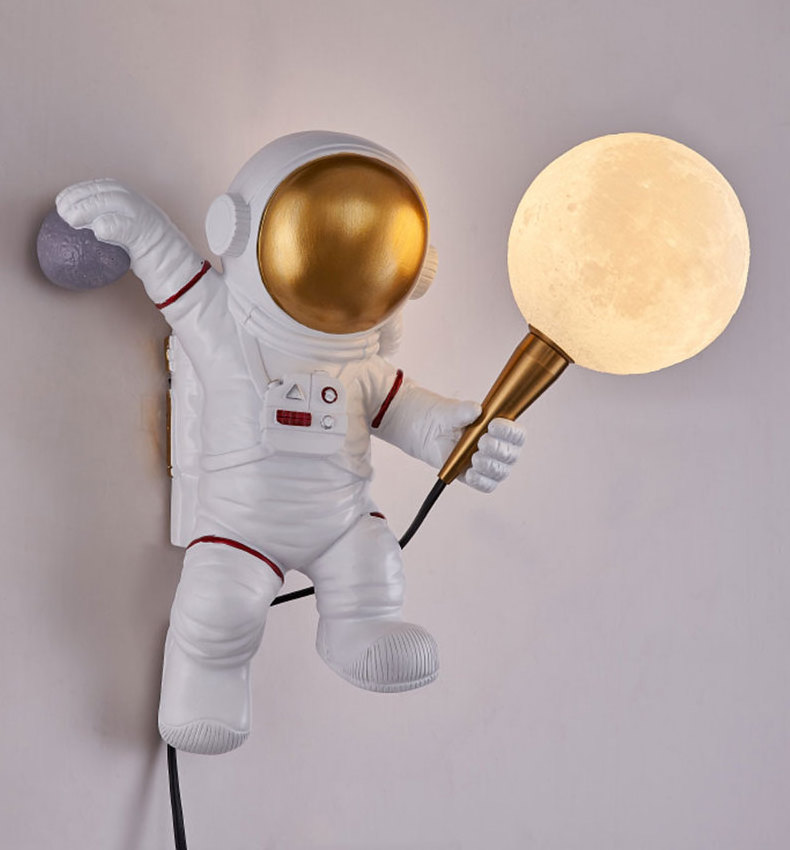 Modern simple astronaut wall light bedroom light fixtures warm soft nightstand lamps