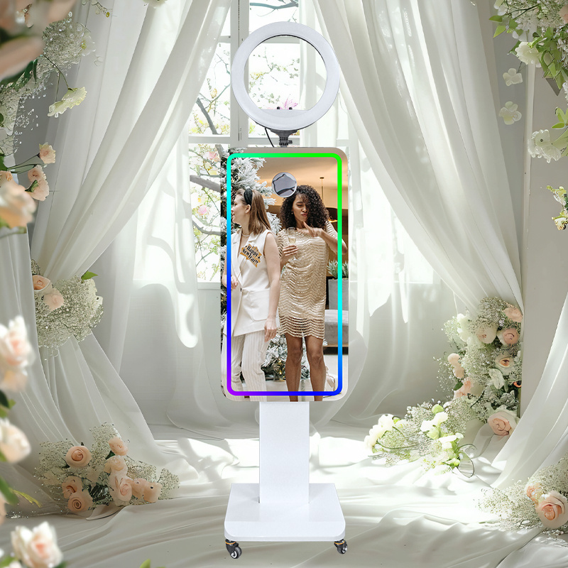 2024 Interactive Touch Screen Wedding Party Vogue Portable Digital Selfie Dslr Magic Mirror Photo Booth