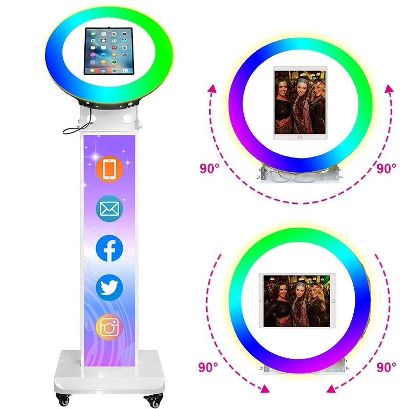 3D Ring Light Led Selfie Photo Booth Stand Enclosure 360 Portable 10.2