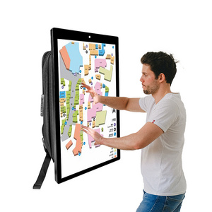 Portable Advertising LCD High Brightness Touch Screen Advertising Display Backpack Billboard Digital Signage