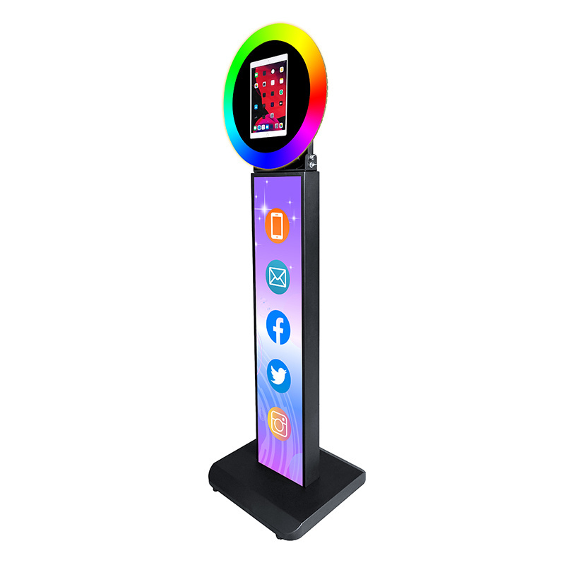 10.2 Inch iPad Photomaton Floor Stand Photo Booth Kiosk Led Ring Light Selfie Photo Booth