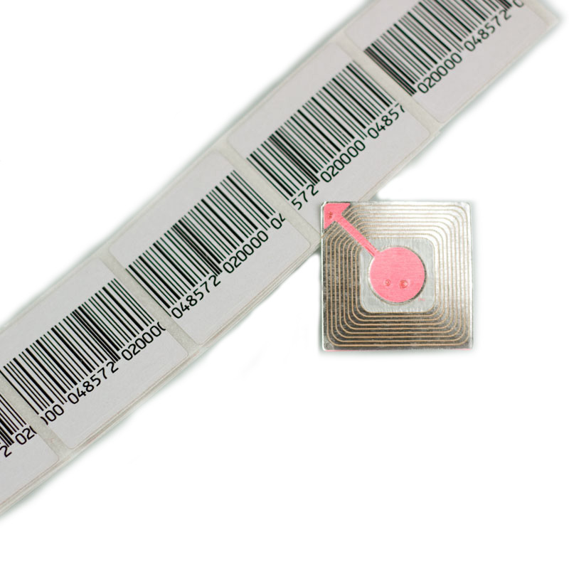 (1000pcs/roll) Barcode security system anti-theft tag RF 4*4cm Barcode Soft Sticker 8.2 MHz EAS Security Anti-theft Label