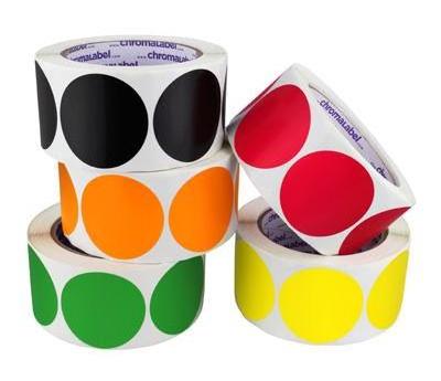 china  colorful  color adhesive  round  circle paper   dot sticker  label  on roll factory