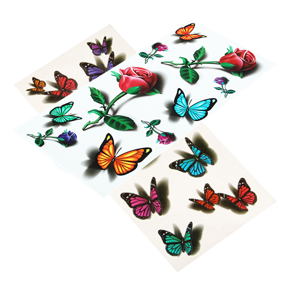 Custom Sexy Tattoo Sticker 3d Butterfly Waterproof Body Hand Face Tattoo Sticker  Lower Back Tattoo