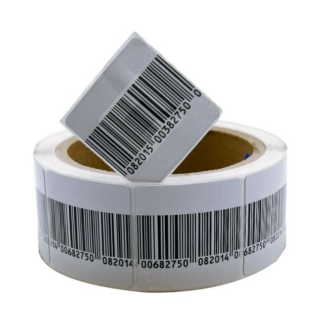 (1000pcs/roll) Barcode security system anti-theft tag RF 4*4cm Barcode Soft Sticker 8.2 MHz EAS Security Anti-theft Label