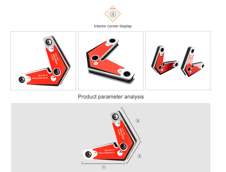 Adjustable Industrial Welding Magnet Holder Permanent Square round Triangle Arrow Shaped Tool Clamp for Various Applications