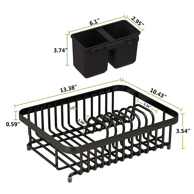 Metal Wire Utensil Drainer Basket Over Sink Kitchen Small Dish Drainer Drying Rack