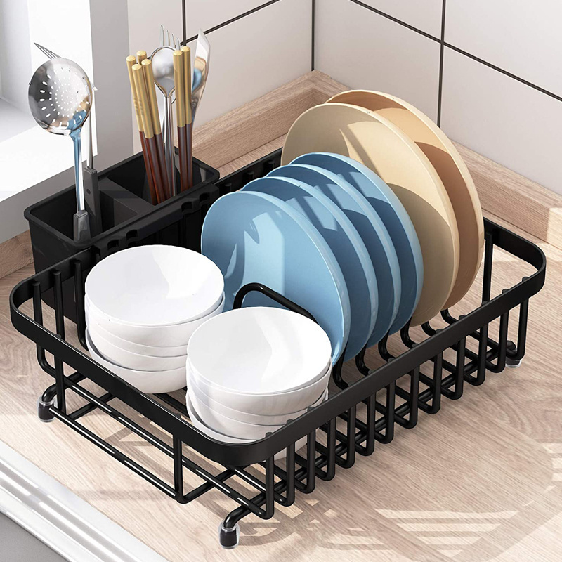 Metal Wire Utensil Drainer Basket Over Sink Kitchen Small Dish Drainer Drying Rack