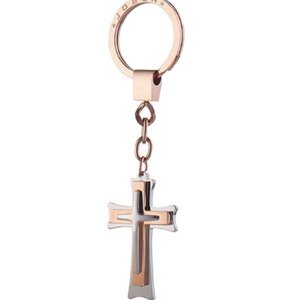 Custom zinc alloy cross keychain/religious cross key chain