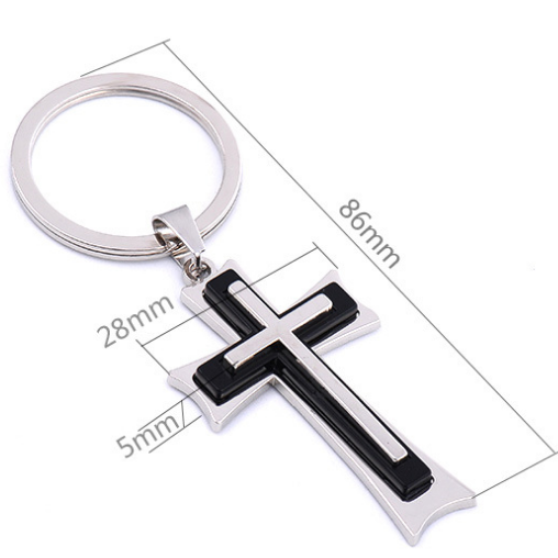 Custom zinc alloy cross keychain/religious cross key chain