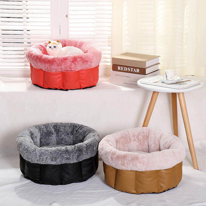 Kingtale Pet Supplier smooth plush pet bed removable cover keep warm Cat and Dog Bed for pets to get deep sleep