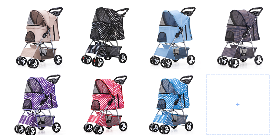 Kingtale 3-in-1 Foldable Pet Stroller Detachable Carrier Dog Cat Pet Stroller for pets