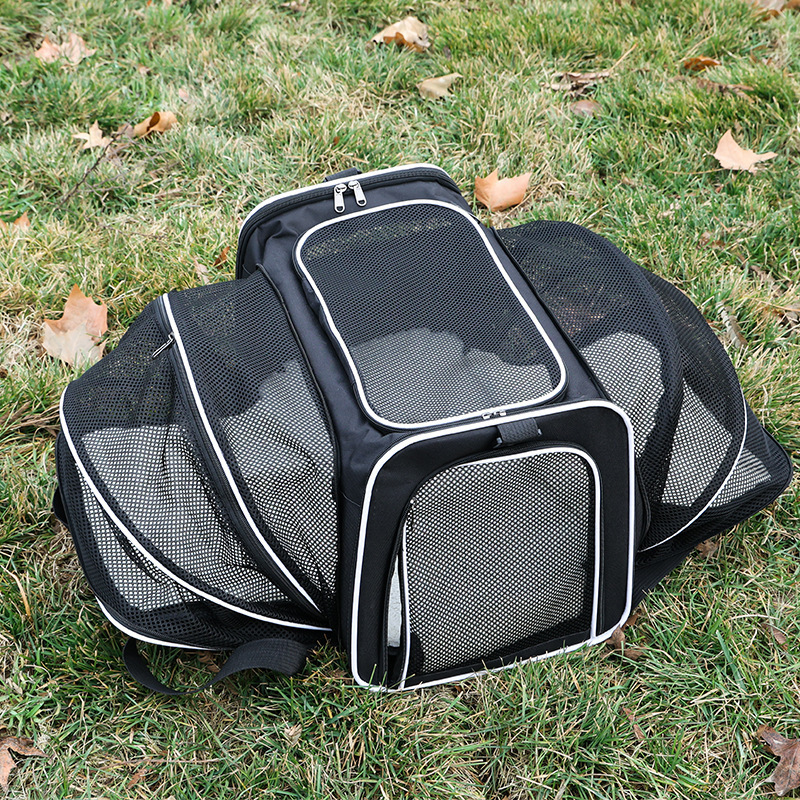 Kingtale Breathable Portable Pet Carrier Compartment Cat & Dog Carrier Expandable Medium Dogs Large Cat Carrier