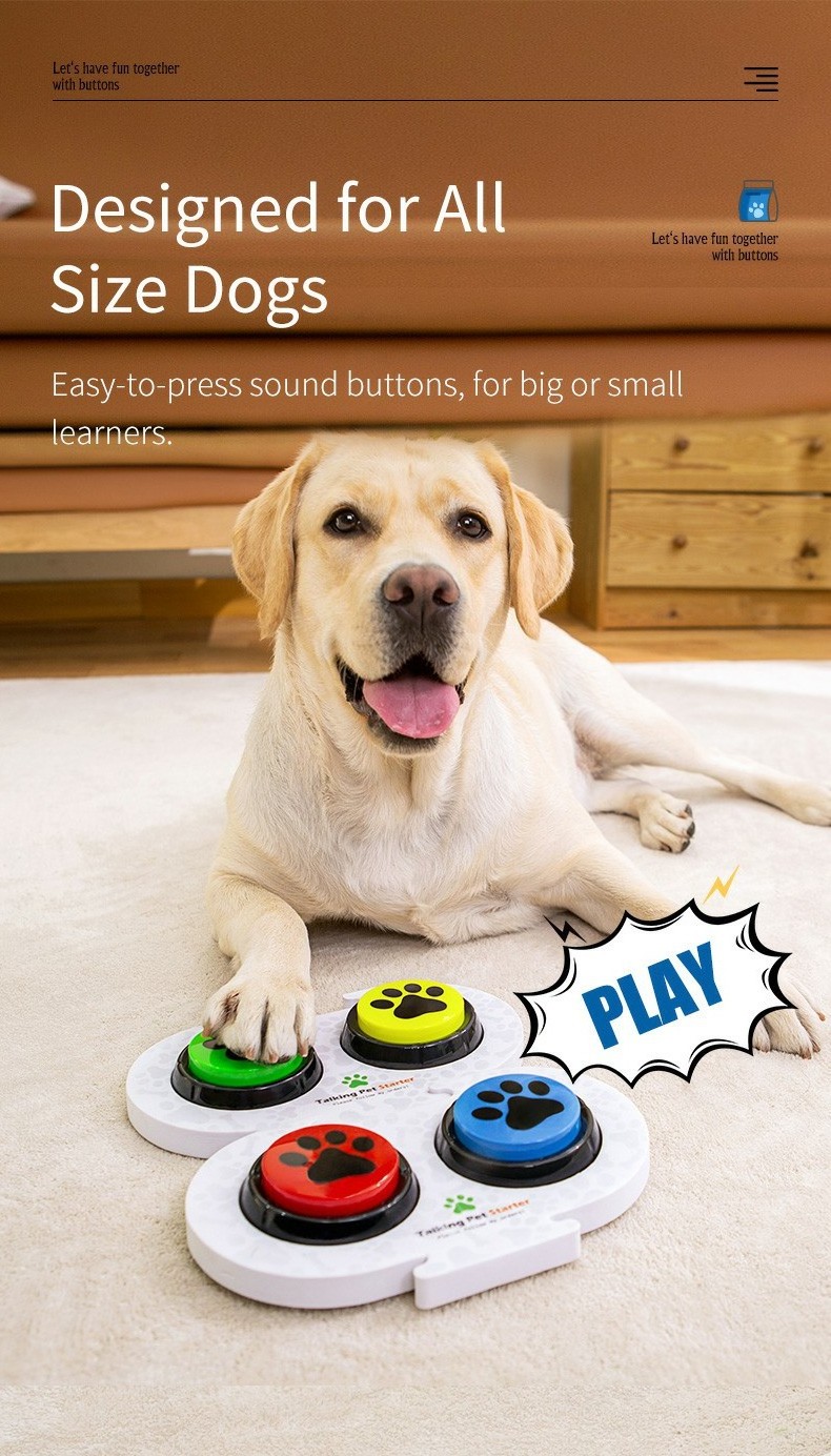 Kingtale Custom Wholesale Recordable Dog Buttons for Communication Talking Buttons for Dogs